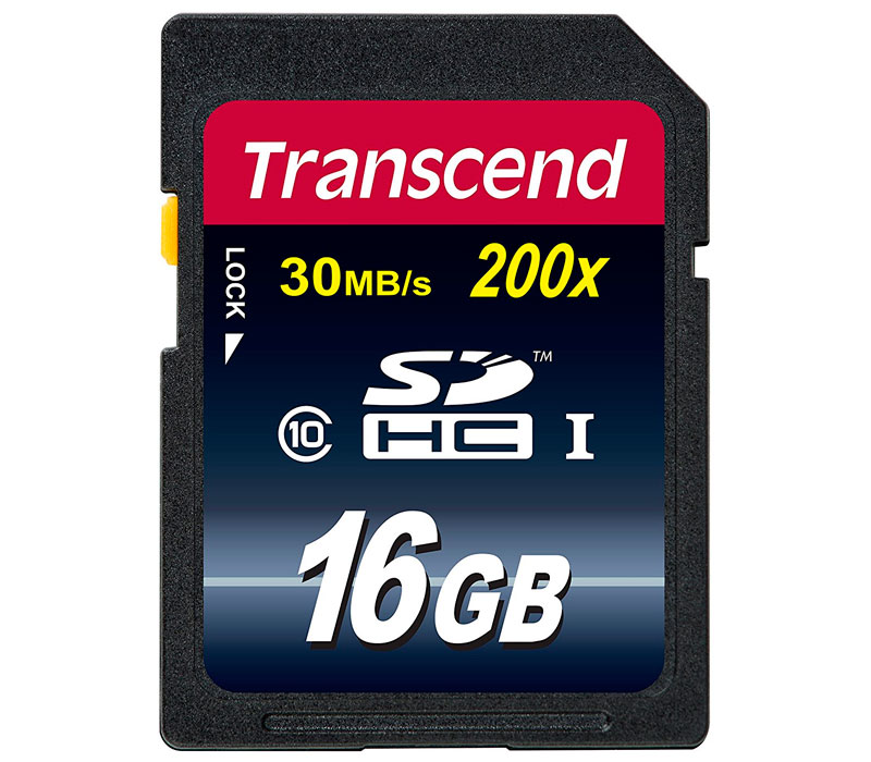 Transcend SDHC 16GB Klasse 10 200x Speicherkarte transcend-sdhc-16gb-klasse-10-200xspeicherkarte-frontansicht