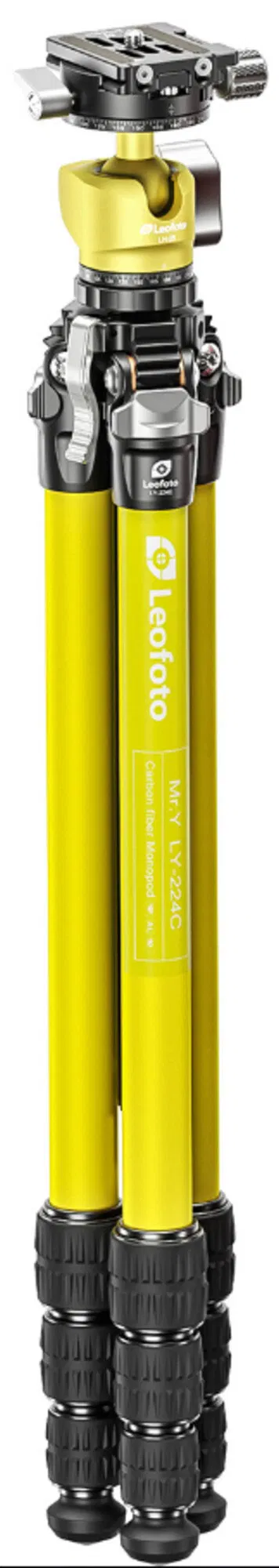 Leofoto Mr. Y Carbon Stativ LY-224C + LH-25R Kugelkopf (Gelb)