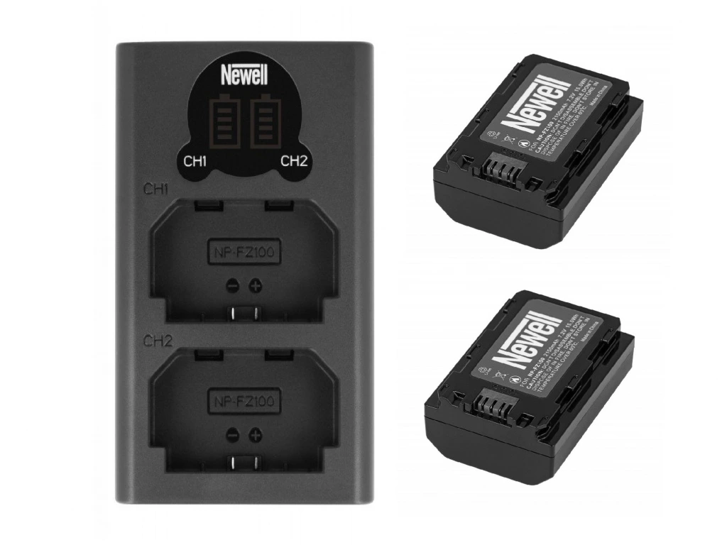 Newell Set USB-C Doppel-Ladegerät inkl. 2x NP-FZ100 Akku