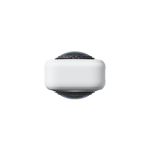 Insta360 X6 Weiß Draufsicht auf die zwei Fisheye-Linsen