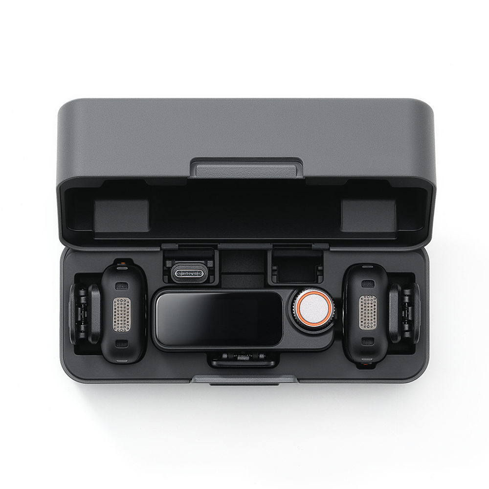 DJI Mic 3 2 sender 1 empfner 1 ladeschale Ansicht oben