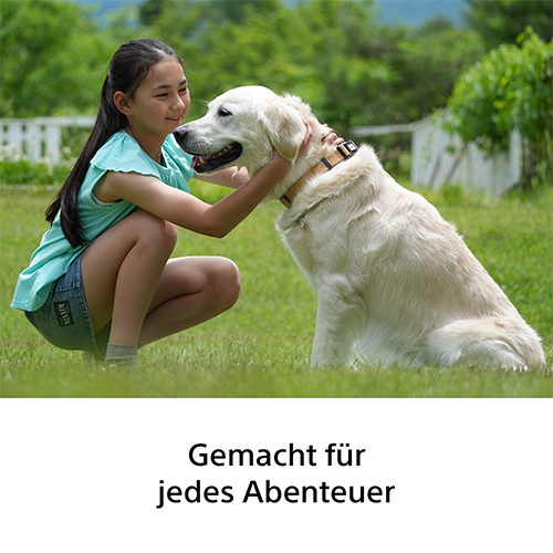Mädchen mit Hund fotografiert mit dem Sony Tele-Zoom