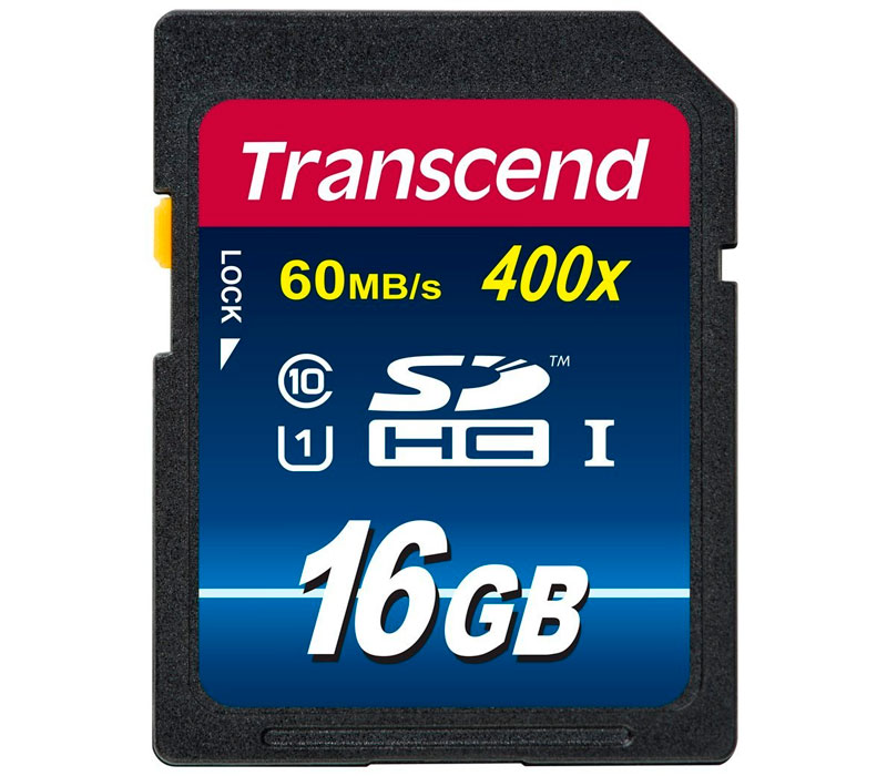 Transcend SDHC 16GB Klasse 10 400x Speicherkarte transcend-sdhc-16gb-klasse-10-400x-speicherkarte-frontansicht