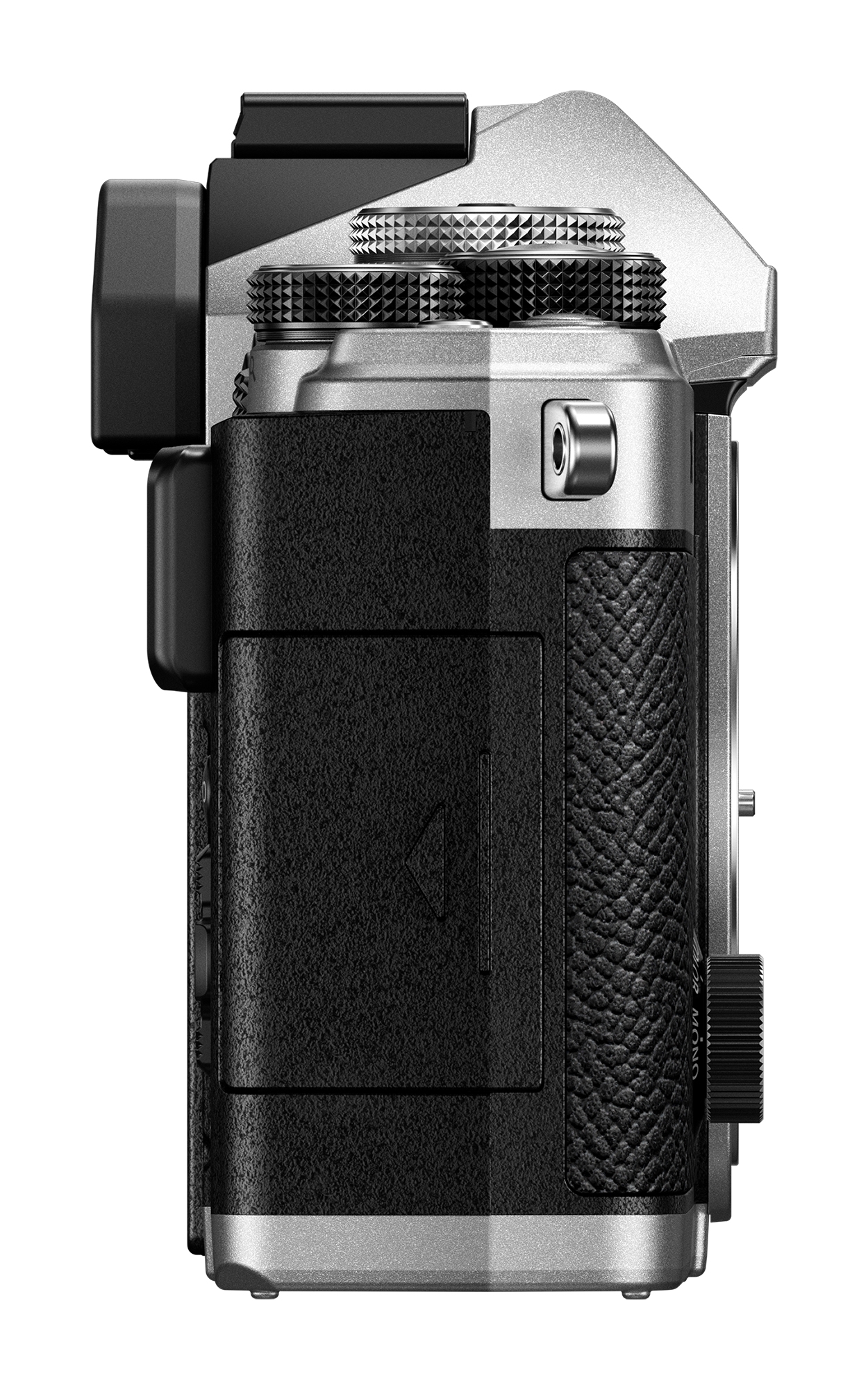 OM System OM-3 Seitenansicht – Kompaktes Design und sicherer Griff für stabile Handhabung