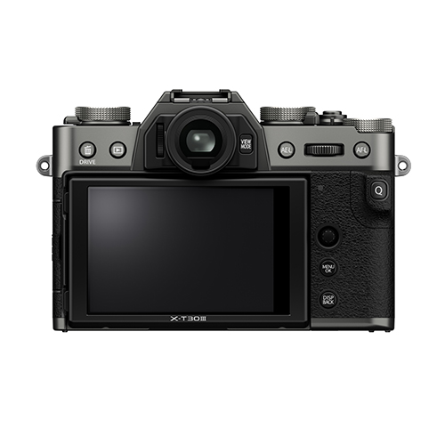 Fujifilm X-T30 III Gehäuse Kohlesilber  - Hintere Ansicht auf Display