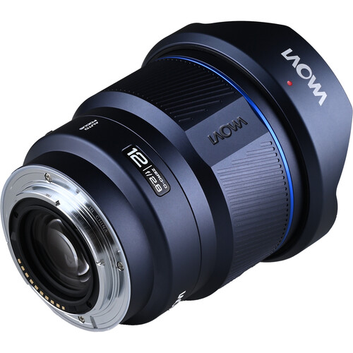 Laowa AF 12mm f2.8 Zero-D FF Lite fr Sony E-Mount liegendes Objektiv Fokus auf Anschluss
