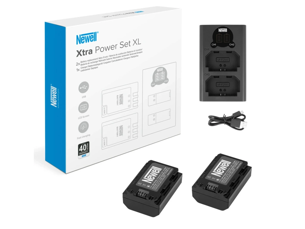 Newell Set USB-C Doppel-Ladegerät inkl. 2x NP-FZ100 Akku