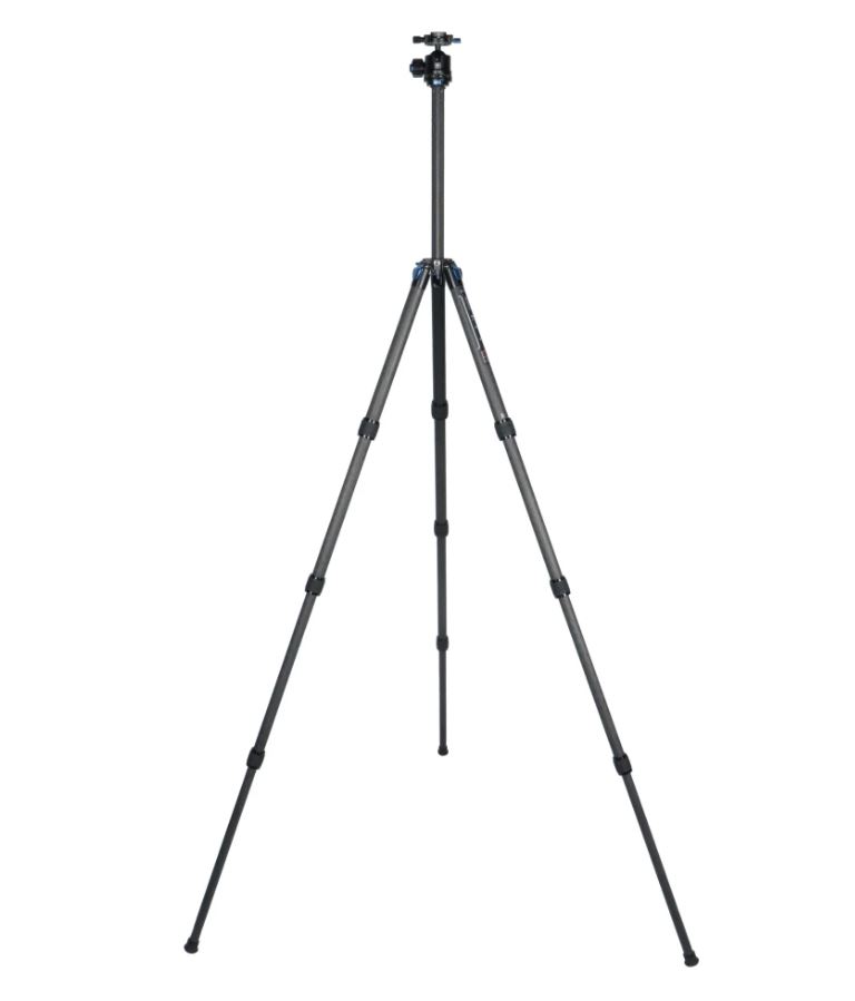 SIRUI ST-224 + ST-20 Reisestativ Kit – Carbon Stativ mit Kugelkopf - Ganz ausgezogene beine - Arbeitshöher bis 177cm