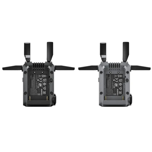 Rückansicht der DJI SDR Transmission Module mit Anschlüssen.