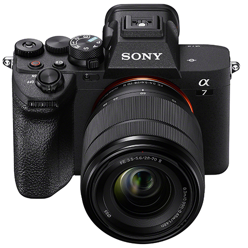Sony FE 28-70mm f3.5-5.6 OSS II Objektiv - Frontale Ansicht in Verwendung mit einer Kamera