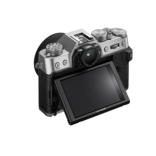 Fujifilm X-T30 III Gehäuse Silber - Obere Ansicht auf Klappbares Display