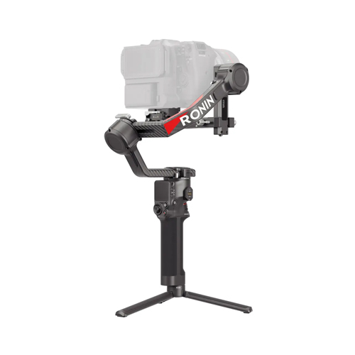 DJI RS 4 Pro Gimbal im Profil mit montierter Kinokamera.