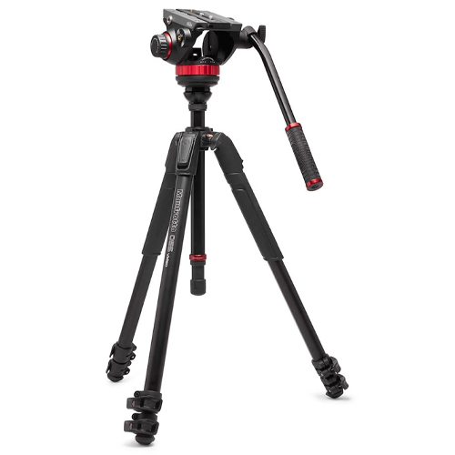 Manfrotto 055XPRO Alu Kit Videostativ mit 502 Fluid-Kopf