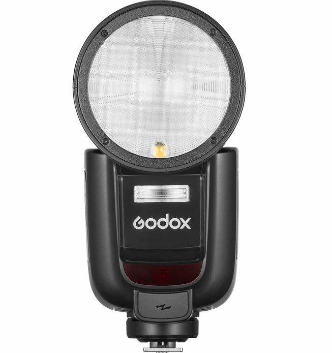 Godox V1Pro TTL Li-Ion Rundkopf-Kamerablitz für Nikon - Frontale Ansicht