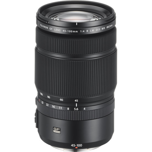 Fujifilm GF 45-100mm f/4 R LM OIS WR Objektiv fujifilm-gf-45-100mm-f4-r-lm-ois-wr-objektiv-schraegansicht