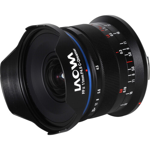 Laowa 11mm f4.5 FF RL Zero-D für Canon RF-Mount Liegendes Objektiv Fokus auf Linse