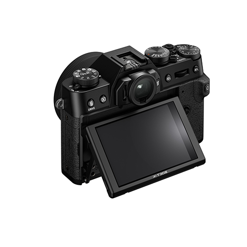 Fujifilm X-T30 III Gehäuse - Schwarz  Obere Ansicht auf Klappbares Display
