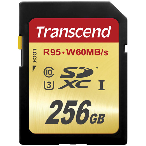 Transcend SDXC 256GB Klasse 10 UHS-1 U3 Speicherkarte transcend-sdxc-256gb-klasse-10-uhs-1-u3-speicherkarte-frontansicht
