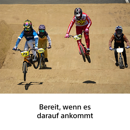 Action-Aufnahme von BMX-Fahrern dank schnellem Autofokus