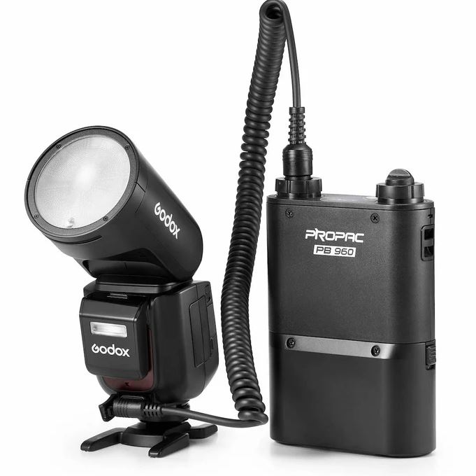 Godox V1Pro TTL Li-Ion Rundkopf-Kamerablitz für Nikon - mit Empfänger ansgeschlossen