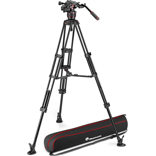 Manfrotto-608-Nitrotech-Videokopf-mit-Alu-Doppelrohrstativ-1