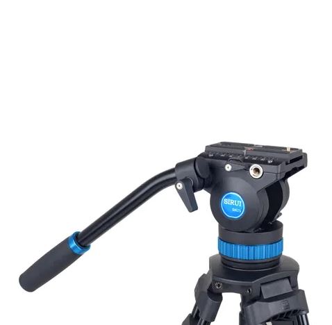 Sirui SH-25 ALU Broadcast-Stativ mit Videoneiger - Nahaufnahme Videoneiger