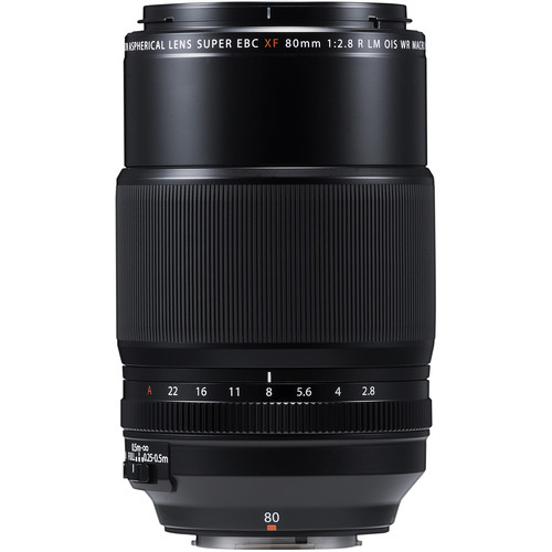 Fujifilm XF 80mm f/2.8 R LM OIS WR Macro Objektiv fujifilm-xf-80mm-f2-8-r-lm-ois-wr-objektiv-seitenansicht