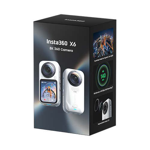 Insta360 X6 Standard Bundle Polarweiß Produktverpackung Vorderseite