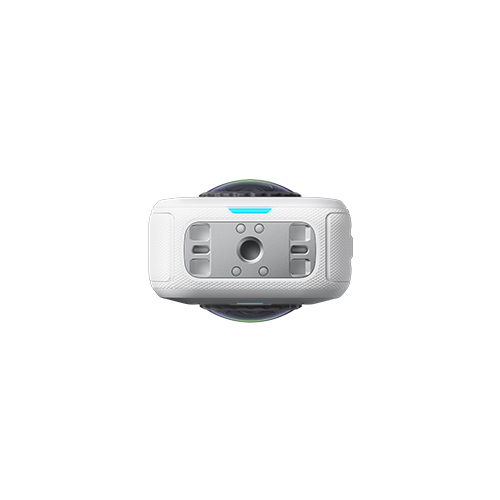 Insta360 X6 Weiß Unterseite mit 1/4 Zoll Stativgewinde