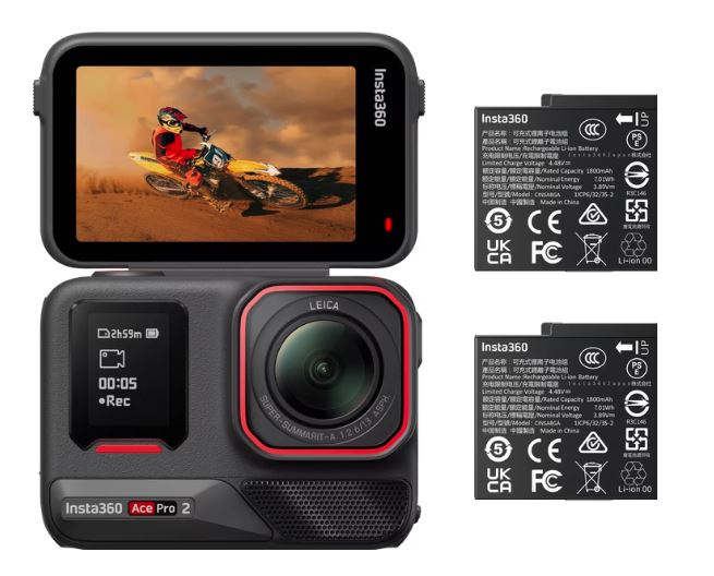 Insta360 Ace Pro 2 Doppel Akku Bundle - Frontale Ansicht