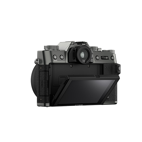 Fujifilm X-T30 III Gehäuse Kohlesilber  - Seitliche Ansicht auf Schwenkbare Display