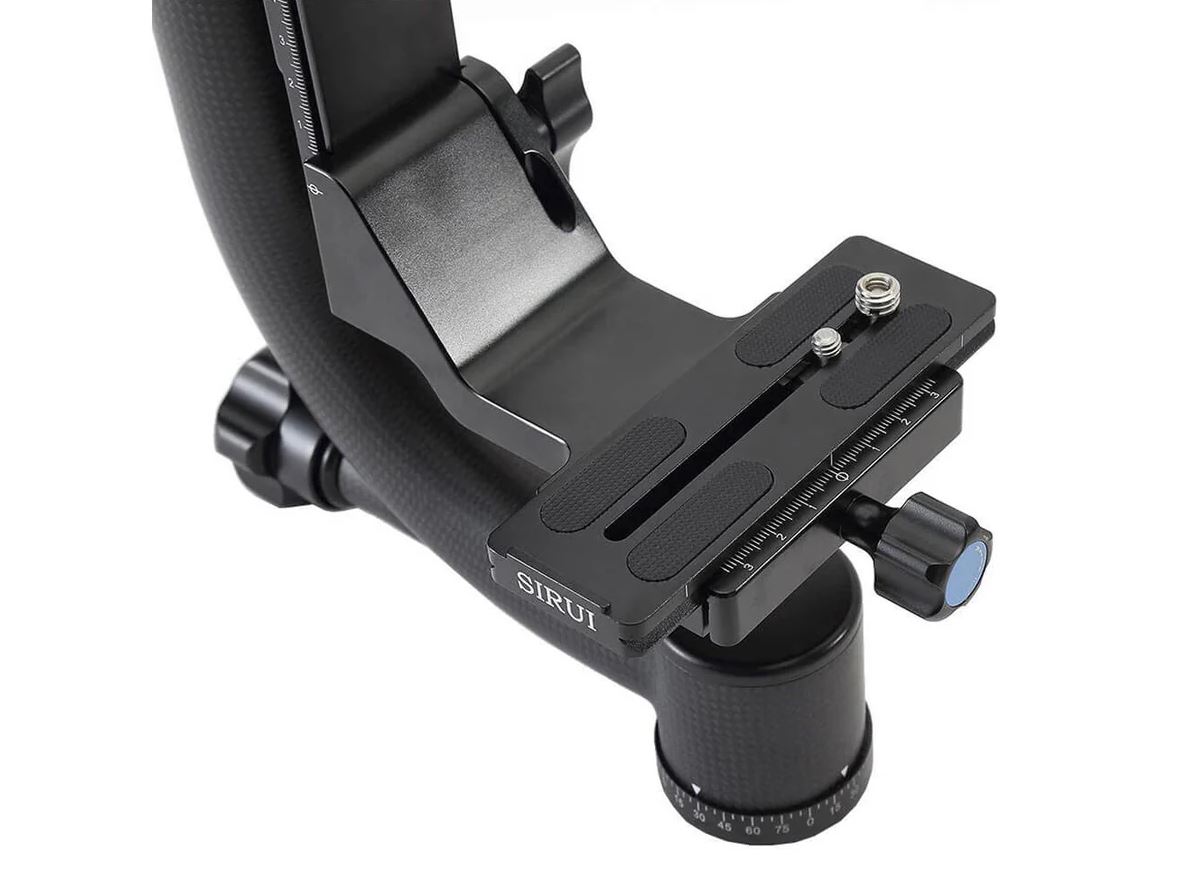 Sirui PH-20 Gimbalkopf Carbon - Nahaufnahme auf Schnellwechselplatte