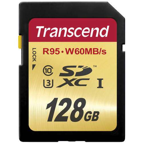 Transcend SDXC 128GB Klasse 10 UHS-1 U3 Speicherkarte transcend-sdxc-128gb-klasse-10-uhs-1-u3-speicherkarte-frontansicht
