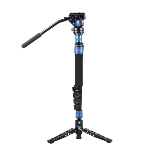 Sirui P-325FS Carbon Einbeinstativ mit VA-5 Fluidkopf - Frontale Sicht
