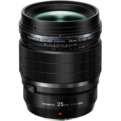 Olympus M.Zuiko Digital ED 25mm f/1.2 PRO Objektiv olympus-mzuiko-25mm-f12-pro-mft-schwarz-frontansicht