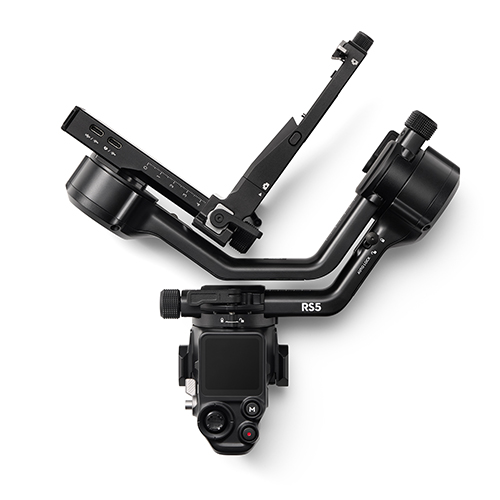 Detailansicht der Achsen und Bedienelemente des DJI RS5 Gimbals