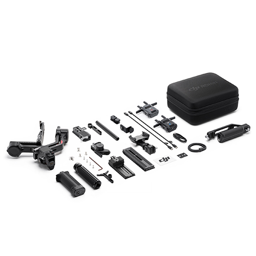 Kompletter Lieferumfang des DJI RS 4 Pro Combo 2026 Sets.