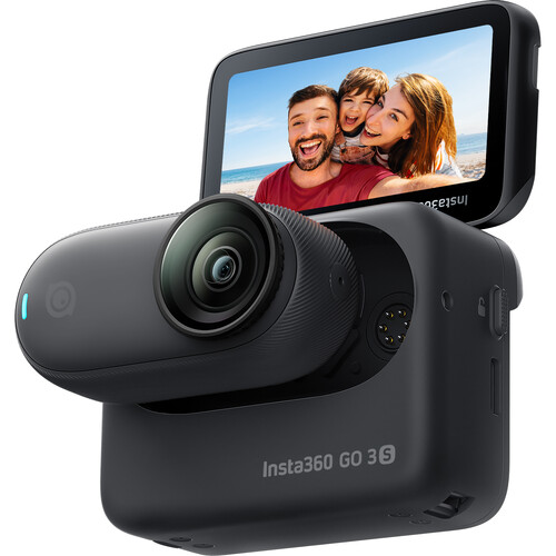 Darstellung der Entnahme der magnetischen Insta360 GO 3S Kameraeinheit aus dem Action Pod.