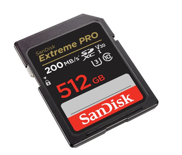 SanDisk SDXC 512GB Extreme PRO 200MB UHS-I U3 V30 Speicherkarte SanDisk-SDXC-512GB-Extreme-PRO-200MB-UHS-I-U3-V30-Speicherkarte-Bild