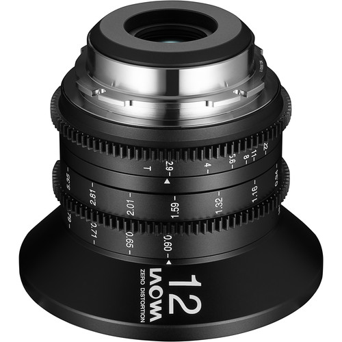 Laowa 12mm T2.9 Zero-D Cine-Objektiv für Sony E-Mount Verdrehtes Objektiv mit Fokus auf Anschluss