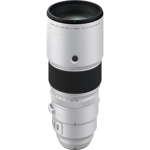 Fujinon XF 500mm f/5.6 R LM OIS WR Teleobjektiv in schräger Ansicht von oben