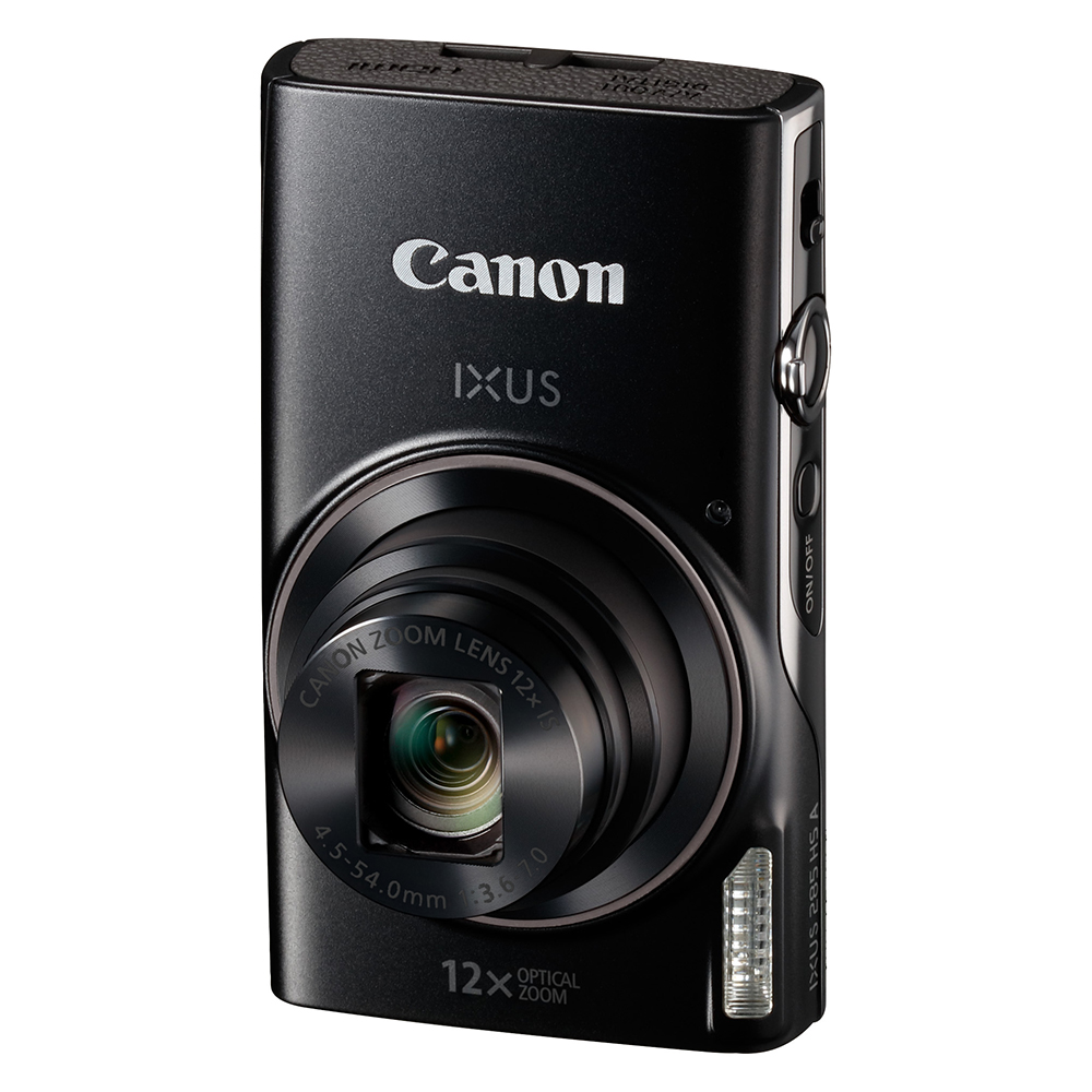 Canon-ixus-schwarz vorne stehend