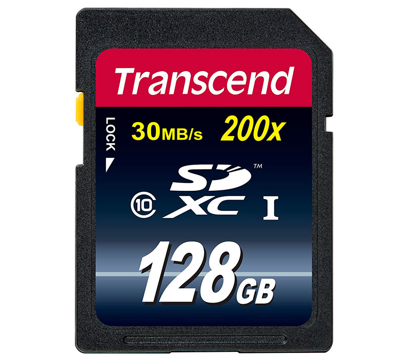 Transcend SDXC 128GB Klasse 10 200x Speicherkarte transcend-sdxc-128gb-klasse-10-200x-speicherkarte-frontansicht