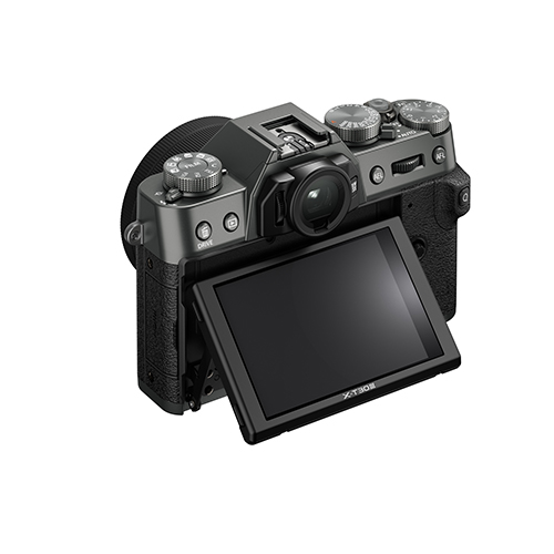 Fujifilm X-T30 III Gehäuse - Kohlesilber  Obere Ansicht auf Klappbares Display
