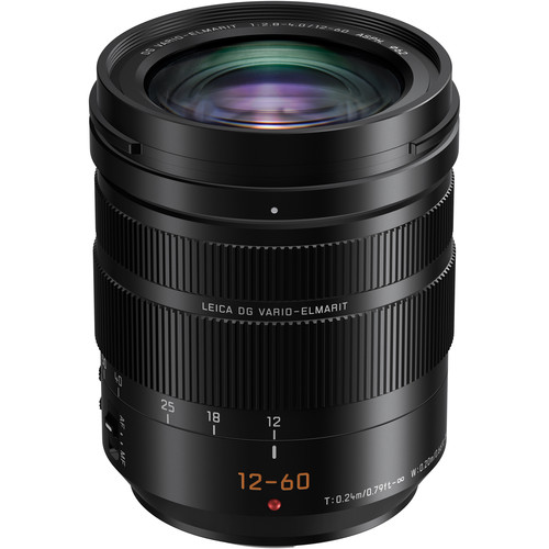 Panasonic Leica DG Vario-Elmarit 12-60mm f/2.8-4 Power O.I.S. ASPH. Objektiv panasonic-leica-dg-vario-elmarit-12-60mm-f2-8-4-objektiv-frontansicht