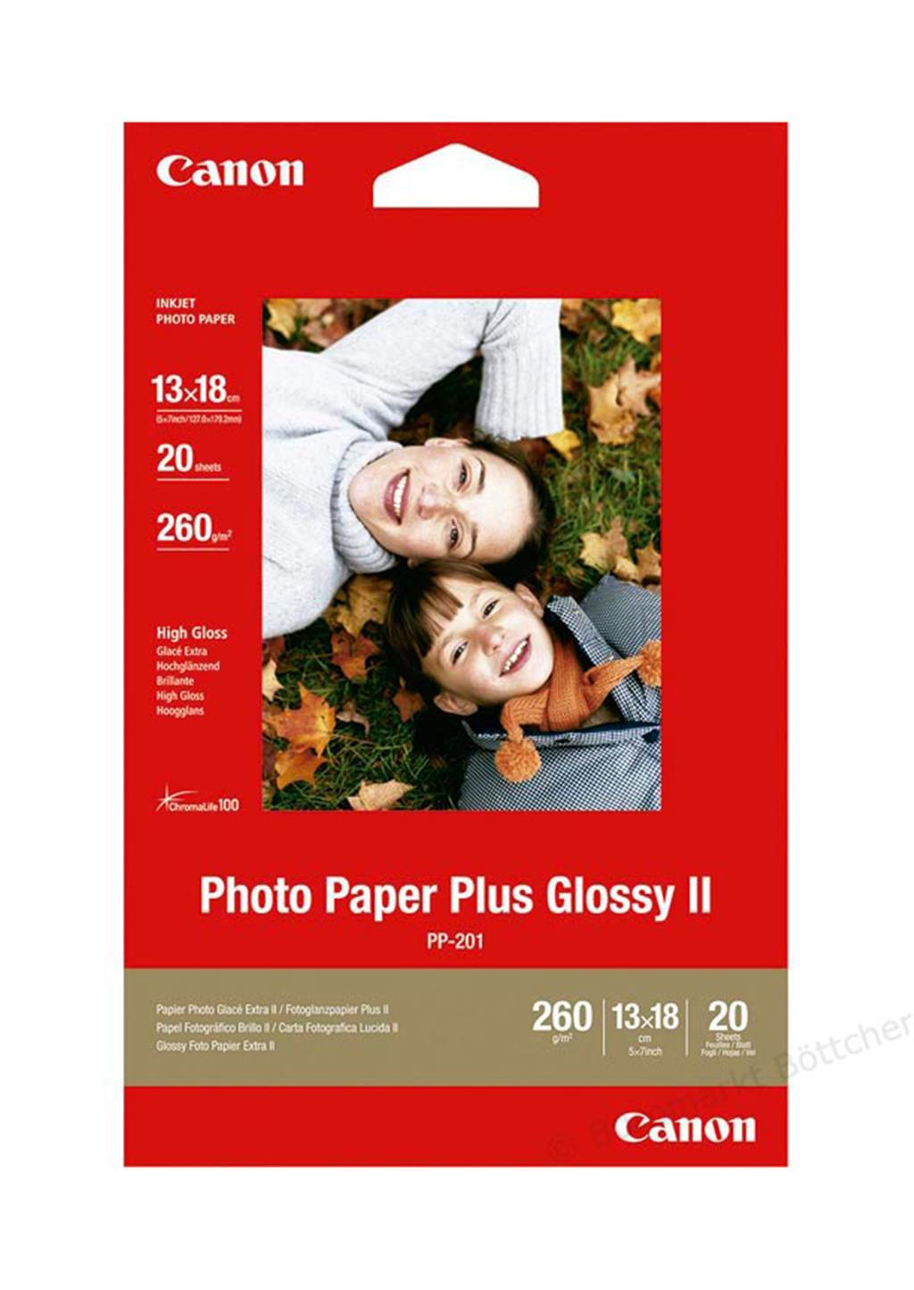 Canon PP-201 Fotopapier 13x18cm 20 Blatt glänzend (270g/qm)